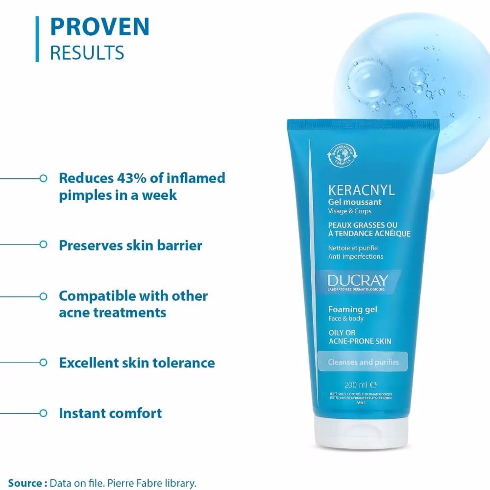Ducray Keracnyl Foaming Gel 200ml 5
