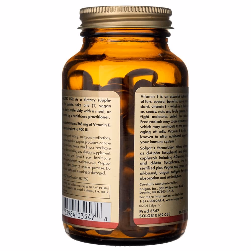 Solgar Vitamin E 400 IU Softgel – 100 Softgels 2