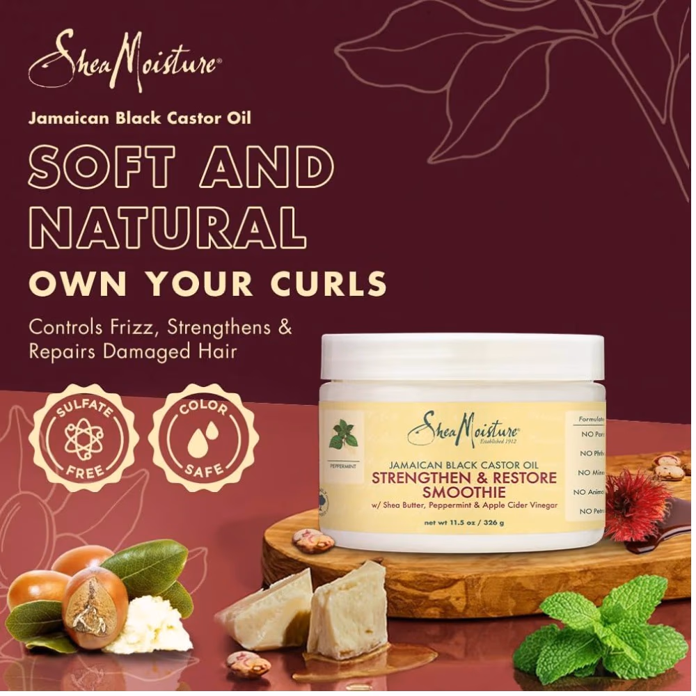 Shea Moisture Jamaican Black Castor Oil Strengthen and Restore Smoothie 340g 2