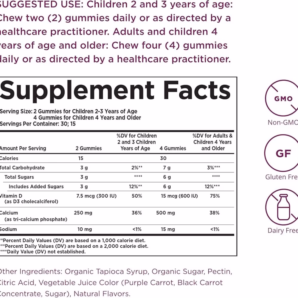 Solgar U-Cubes Childrens Calcium with Vitamin D3 -120 Gummies 3