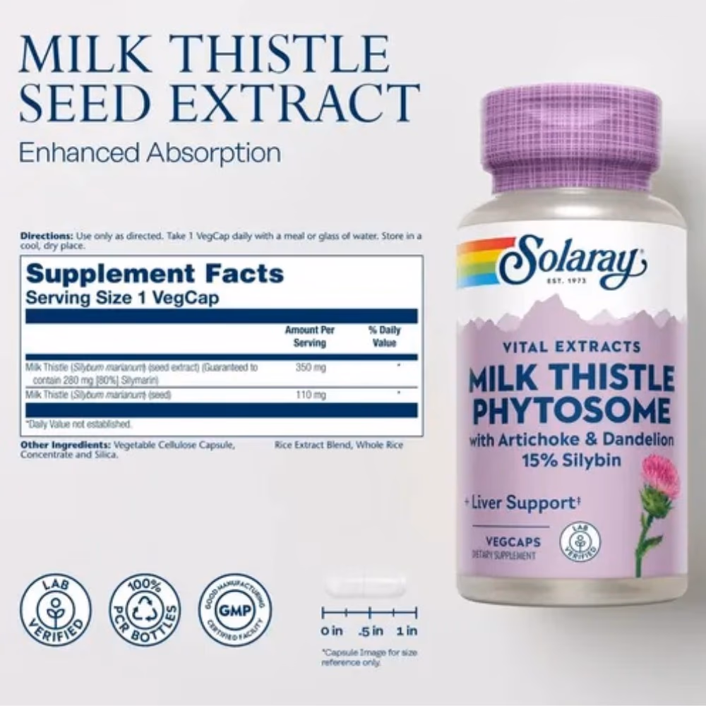Solaray Milk Thistle 350mg -30 Capsules 3