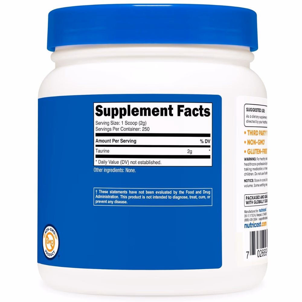 Nutricost Taurine Unflavored 500g 4