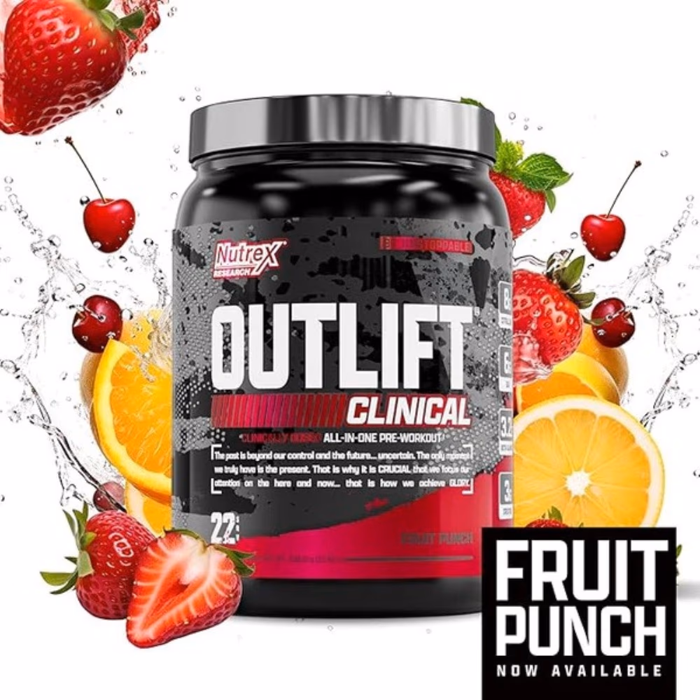 Nutrex Outlift Clinical Fruit Punch 22 Servings – Pre-Workout Supplement 2