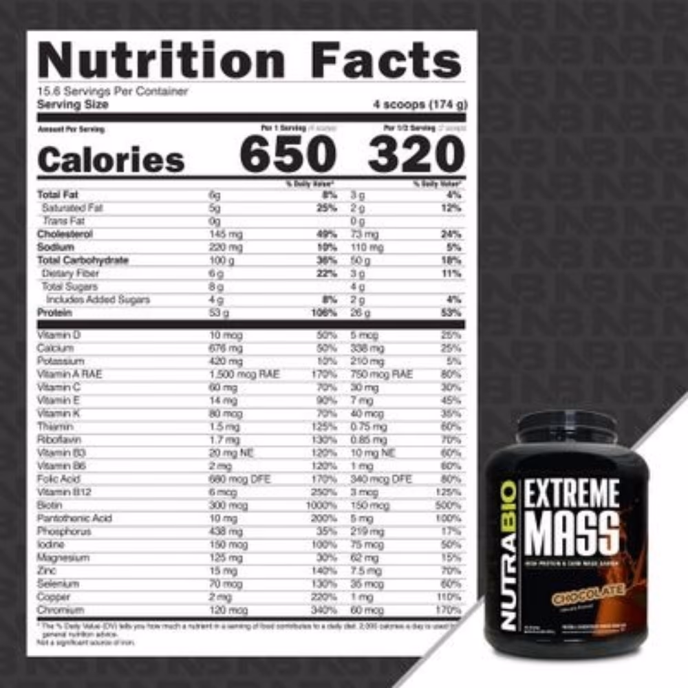 Nutrabio Extreme Mass 2722gm - Chocolate 2