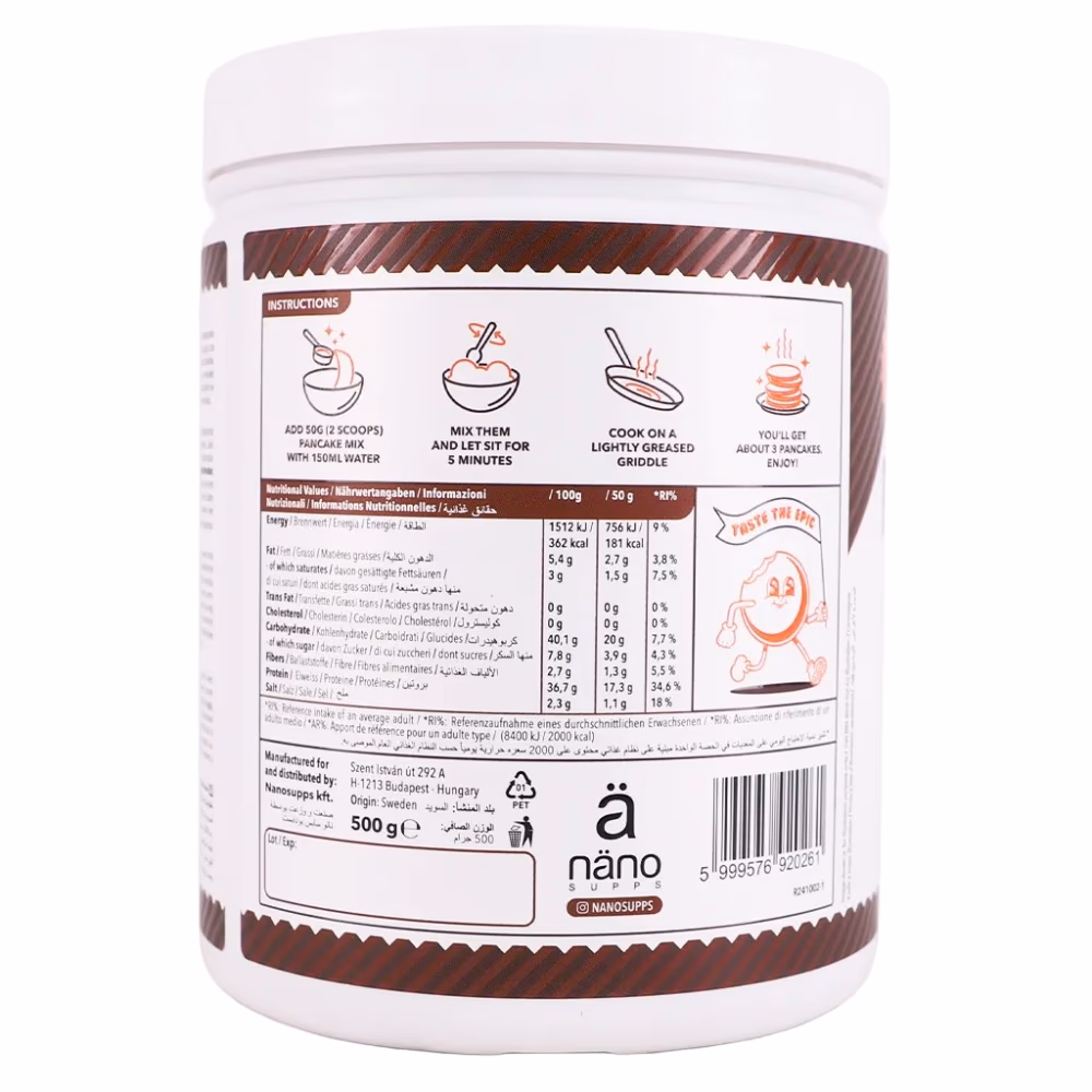 Nano Supps Protein Pancake Mix Double Chocolate 500g 3