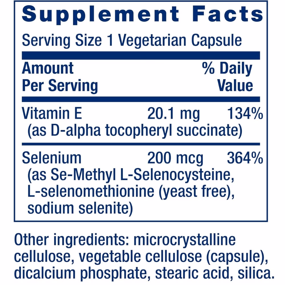 Life Extension Super Selenium Complex 200 mcg 100 Vegetarian Capsules 3