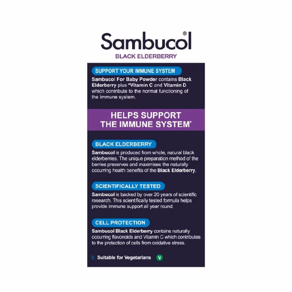 Sambucol Baby Immune Support – Black Elderberry Powder 14 Sachets 4