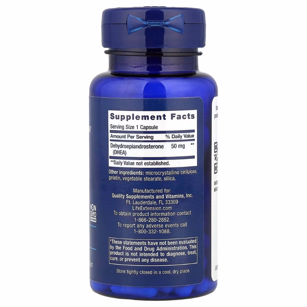Life Extension DHEA 50mg 60 Vegetarian Capsules 2