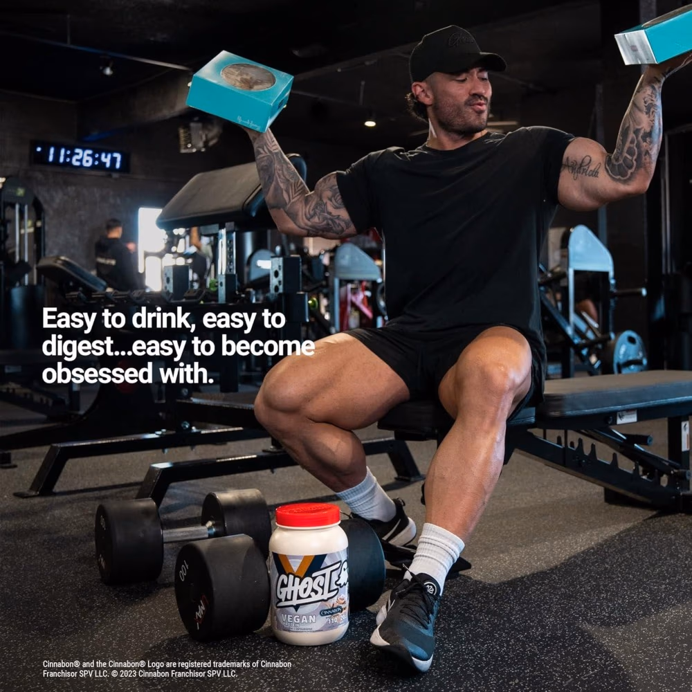 Ghost Vegan Protein Powder Cinnabon 2lb 908g 5