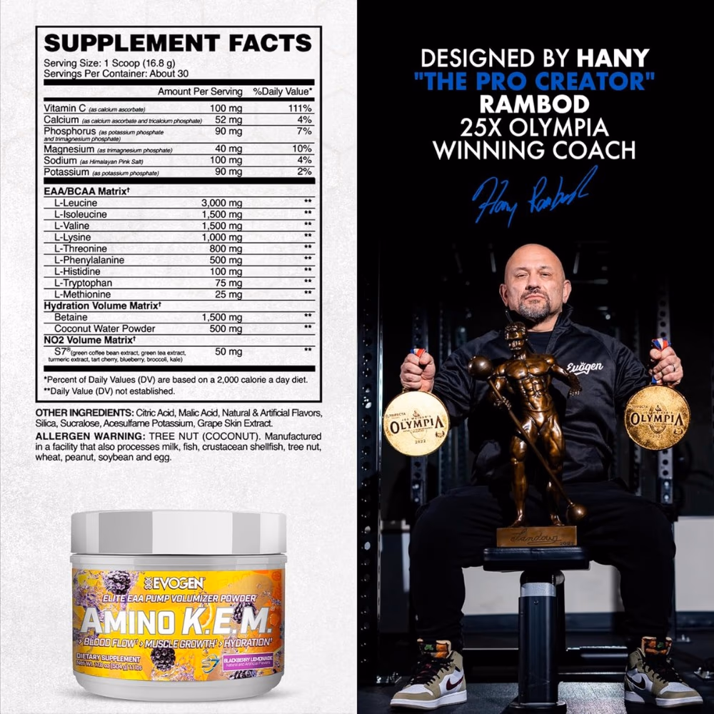 Evogen Amino K E M Blackberry Lemonade 504gm 3