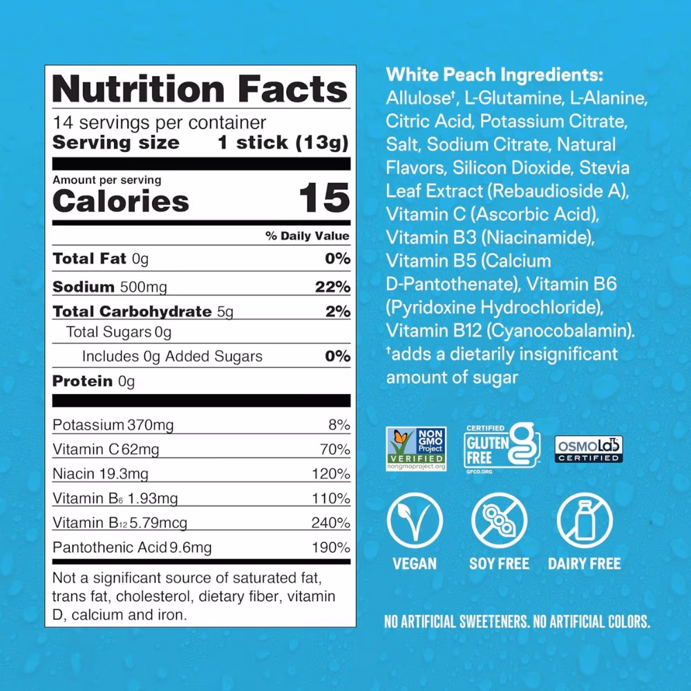Liquid IV Hydration Multiplier  White Peach Sugar Free-14 Servings 4