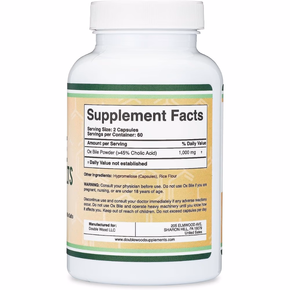 Double Wood Ox Bile 1000mg 120 Capsules 3