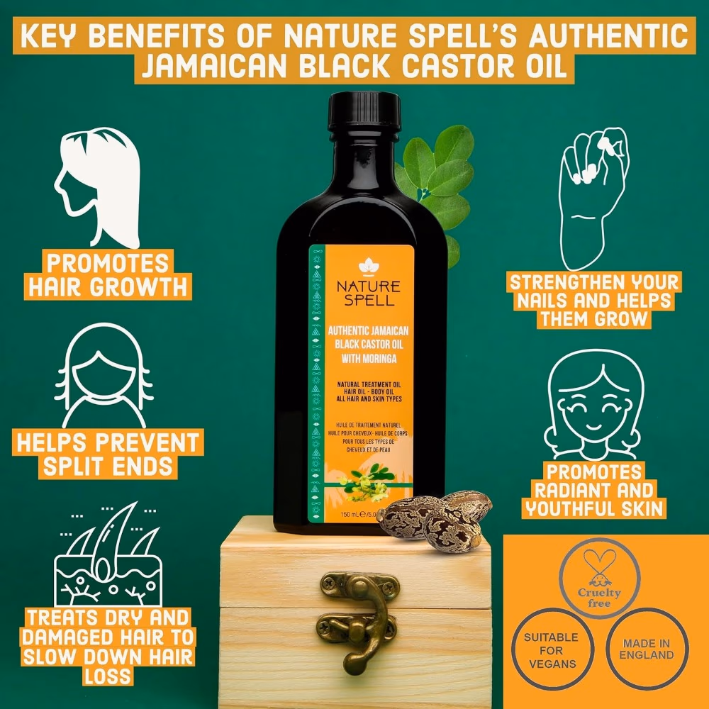 Nature Spell Authentic Black Castor Oil with Moringa 150ml 3