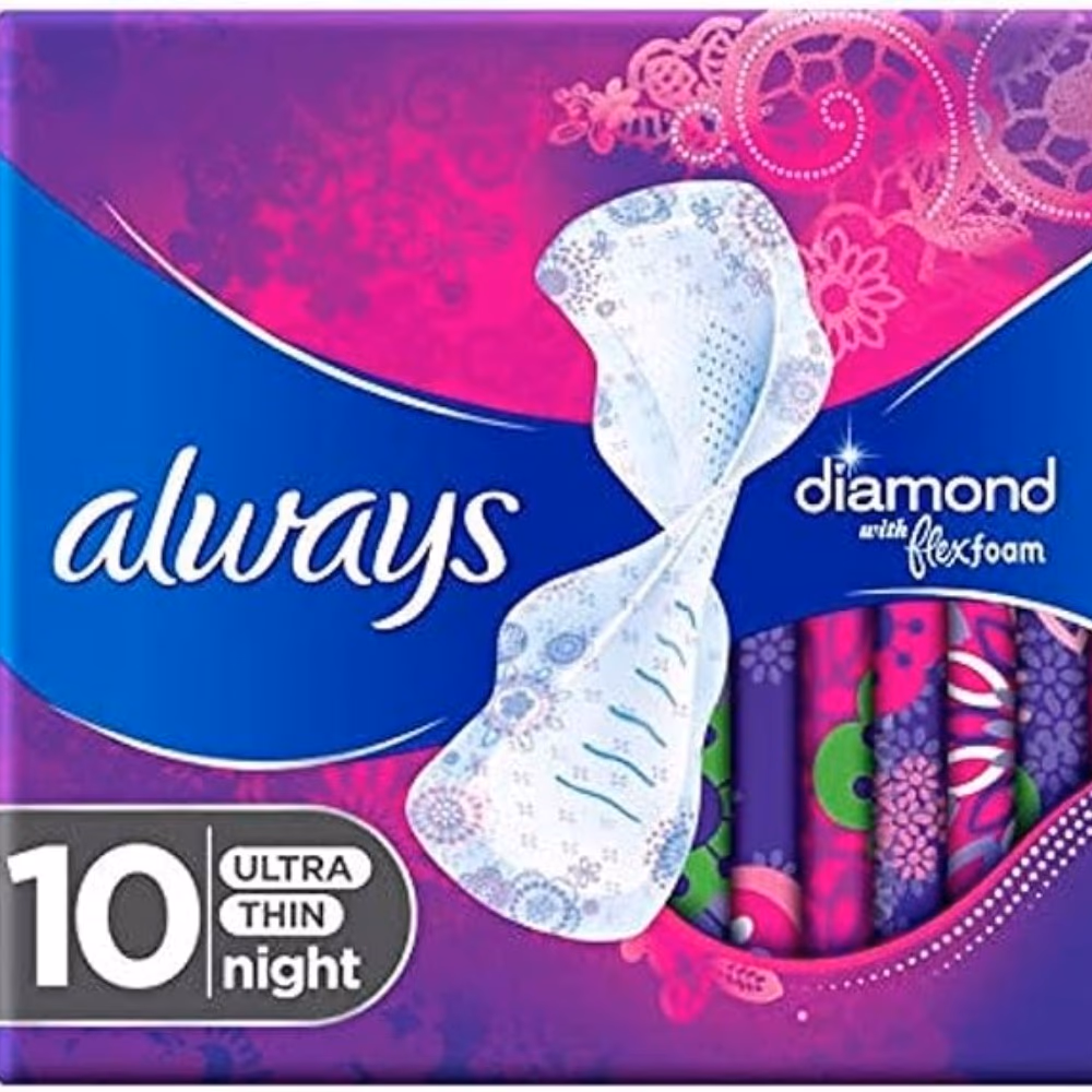 Always Diamond Flex Foam Sanitary 10 Pads 4