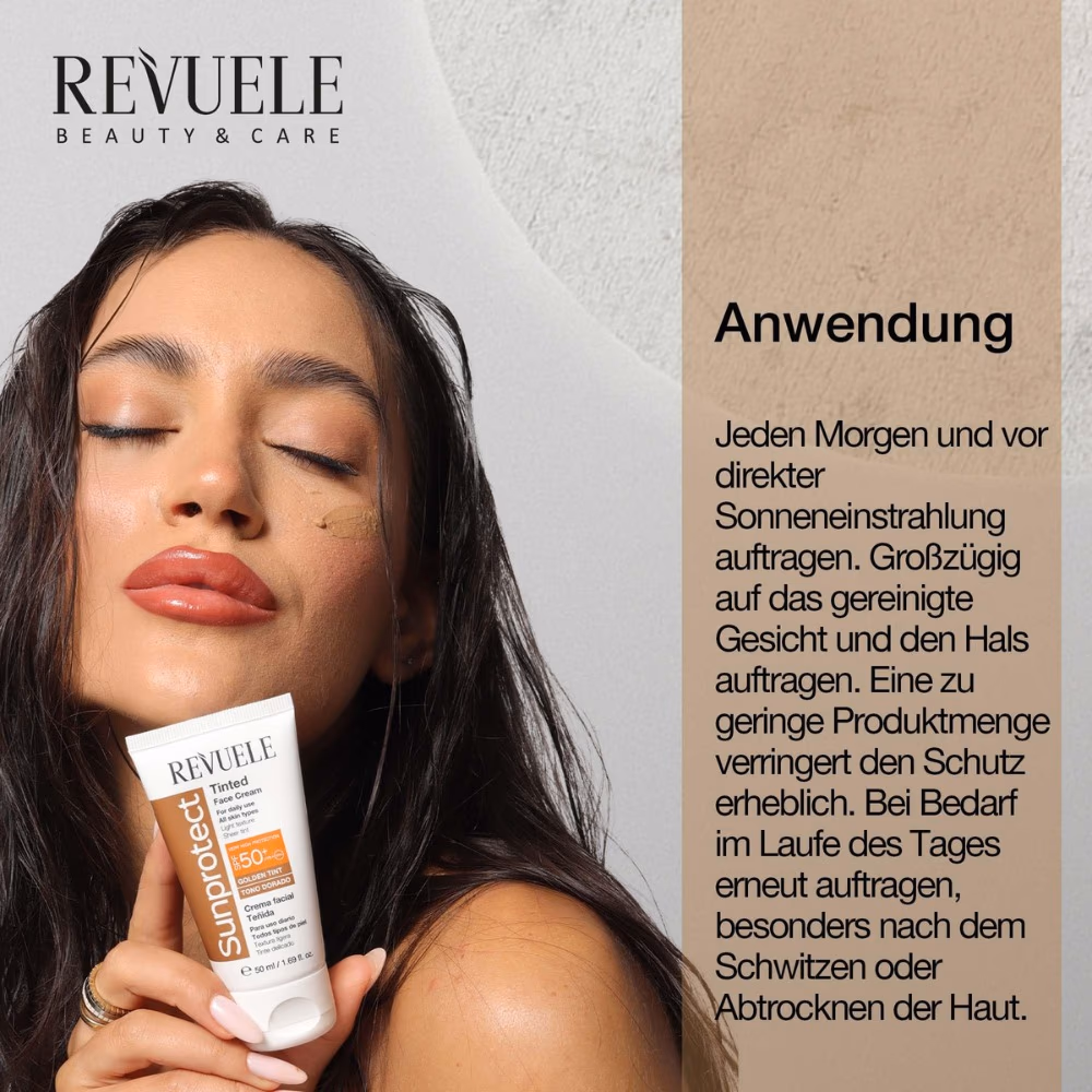 Revuele - SPF 50+ Sunprotect Face Cream - Golden Tint - 50 ml 3