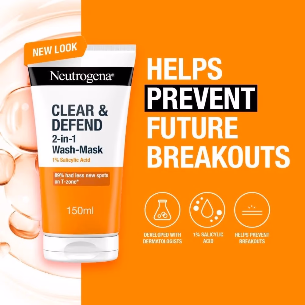 Neutrogena Clear & Defend Wash-Mask 150ml 2