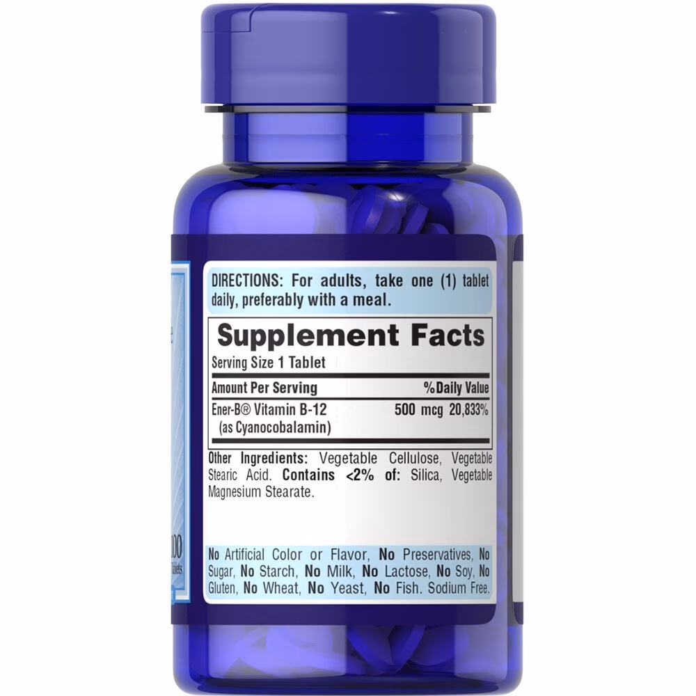 Puritans Pride Vitamin B‑12 500 mcg – 100 Tablets 2