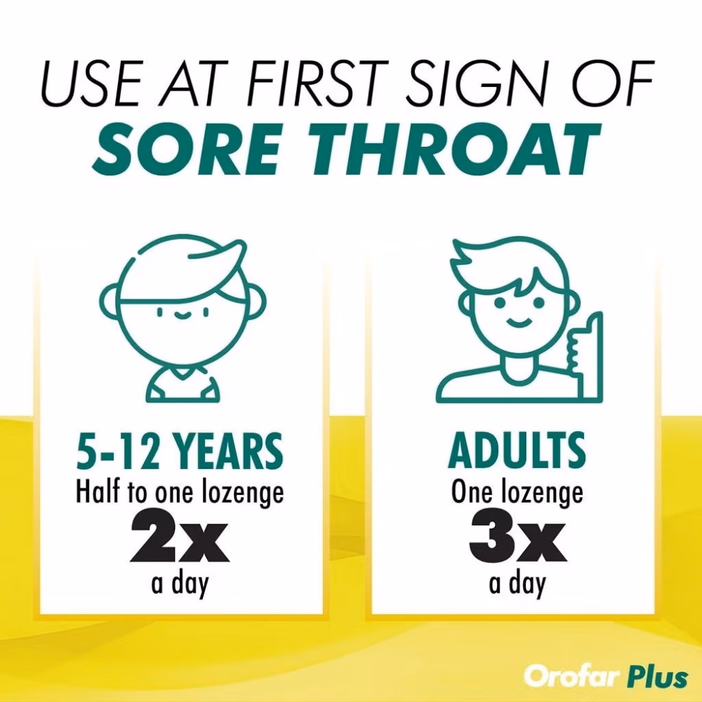 Orofar Plus Sore Throat Relief Lozenges, Lemon Flavour, Pack of 24's 3