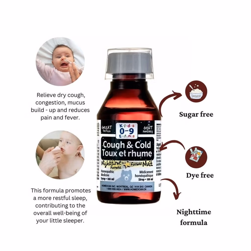 Homeocan Kids 0-9 Cough and Cold Night Syrup 100ml 4
