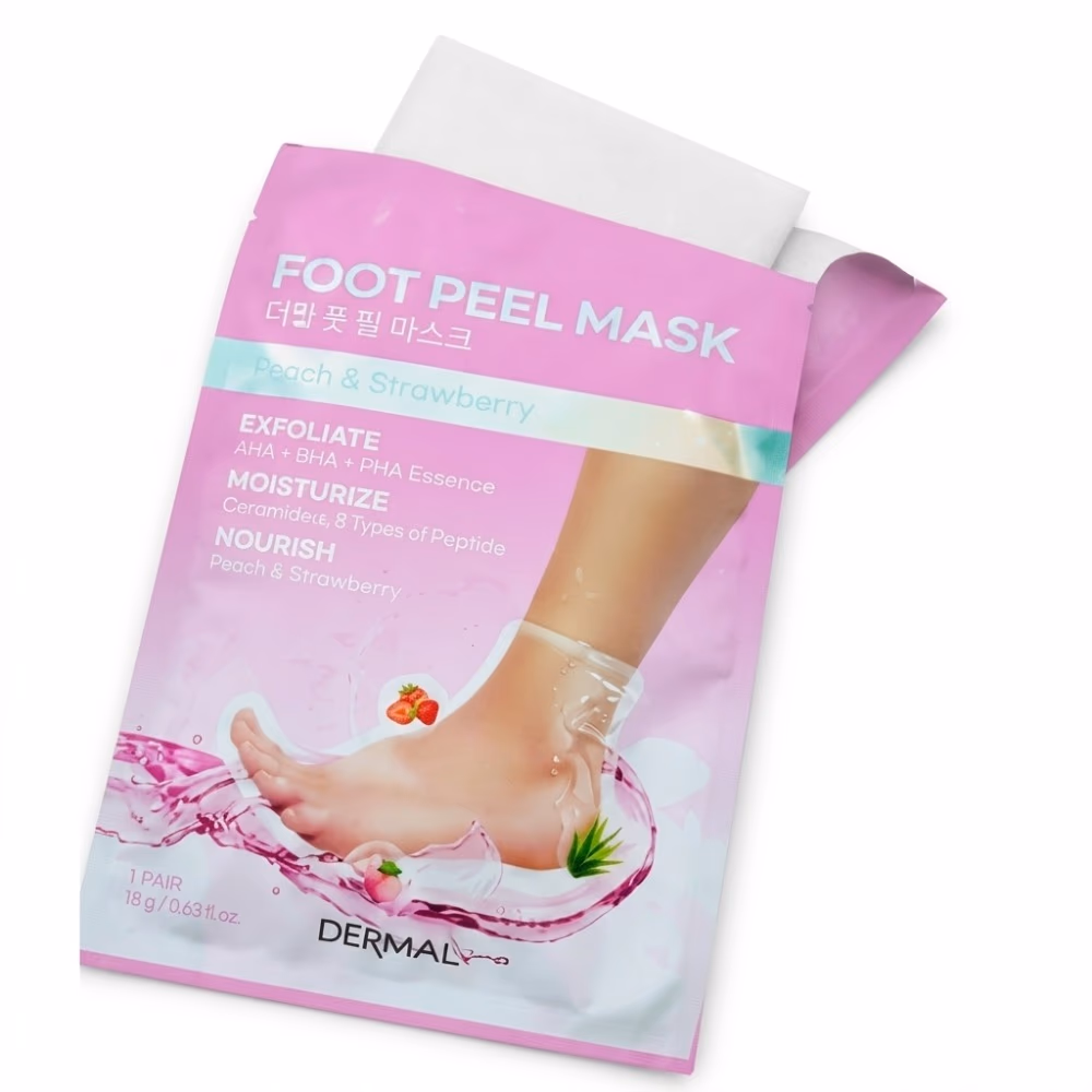 Dermal Foot Peel Mask (Peach & Strawberry) - 1 Pair 4
