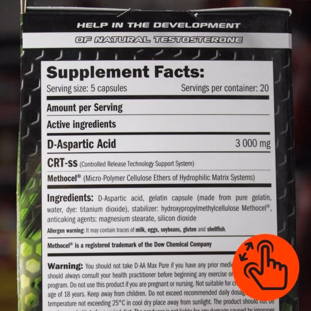 Amix DAA Max Pure Vegan 100 Capsules 3