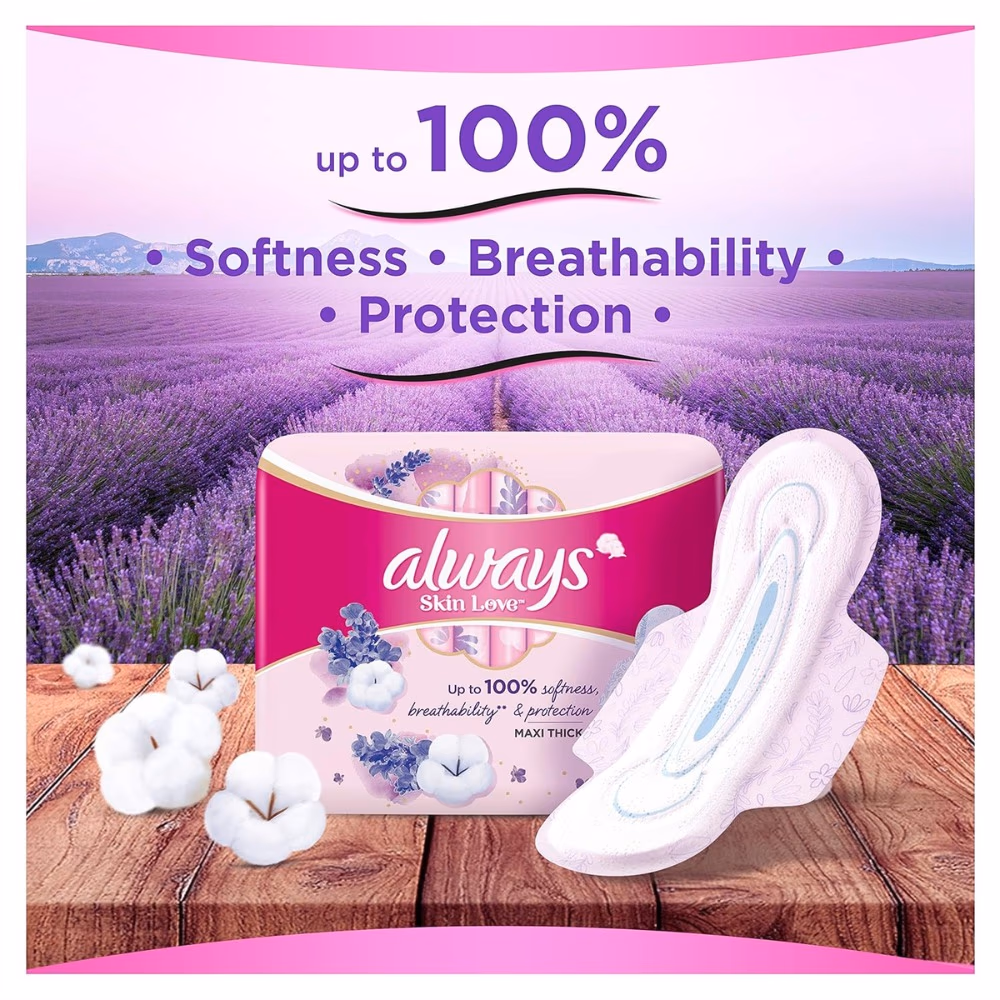 Always Skin Love Lavender Maxi Thick Large -48 Pads 2