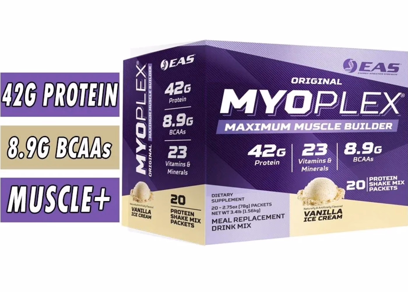 EAS Myoplex Original Vanilla Ice Cream 20 Packets 2
