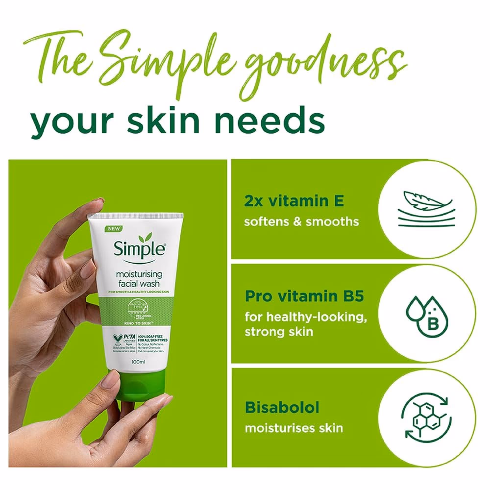 Simple Moisturising Facial Wash 50ML 2