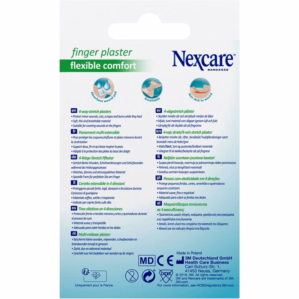 Nexcare Finger Plaster 44.5mm x 51mm- 10 Plasters 2