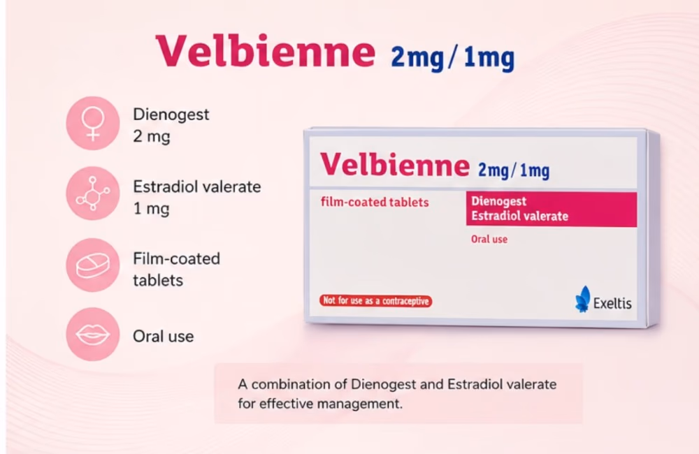 Velbienne 2mg/1mg Tablets 28s 3