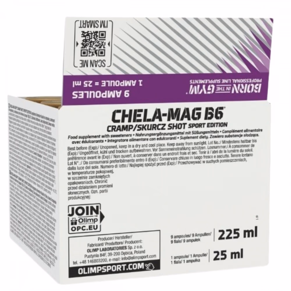 Olimp Chela-Mag B6 Cramp Shot – 9 x 25ml Cherry 2