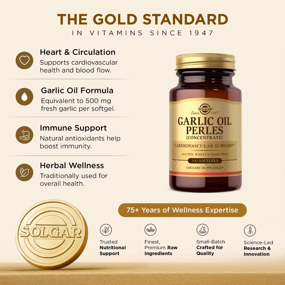 Solgar Garlic Oil Perles, 100 Softgels 2