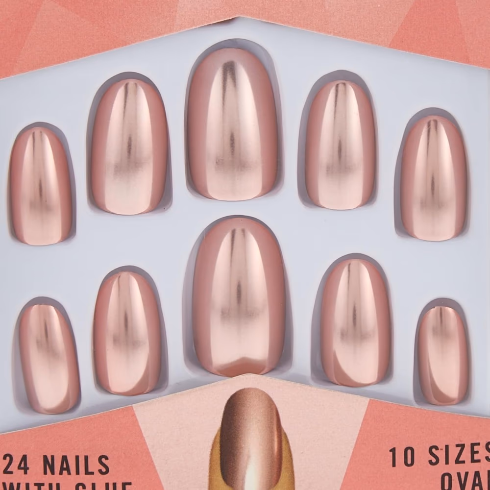 Elegant Touch Metallic Pink Nails 24s 5