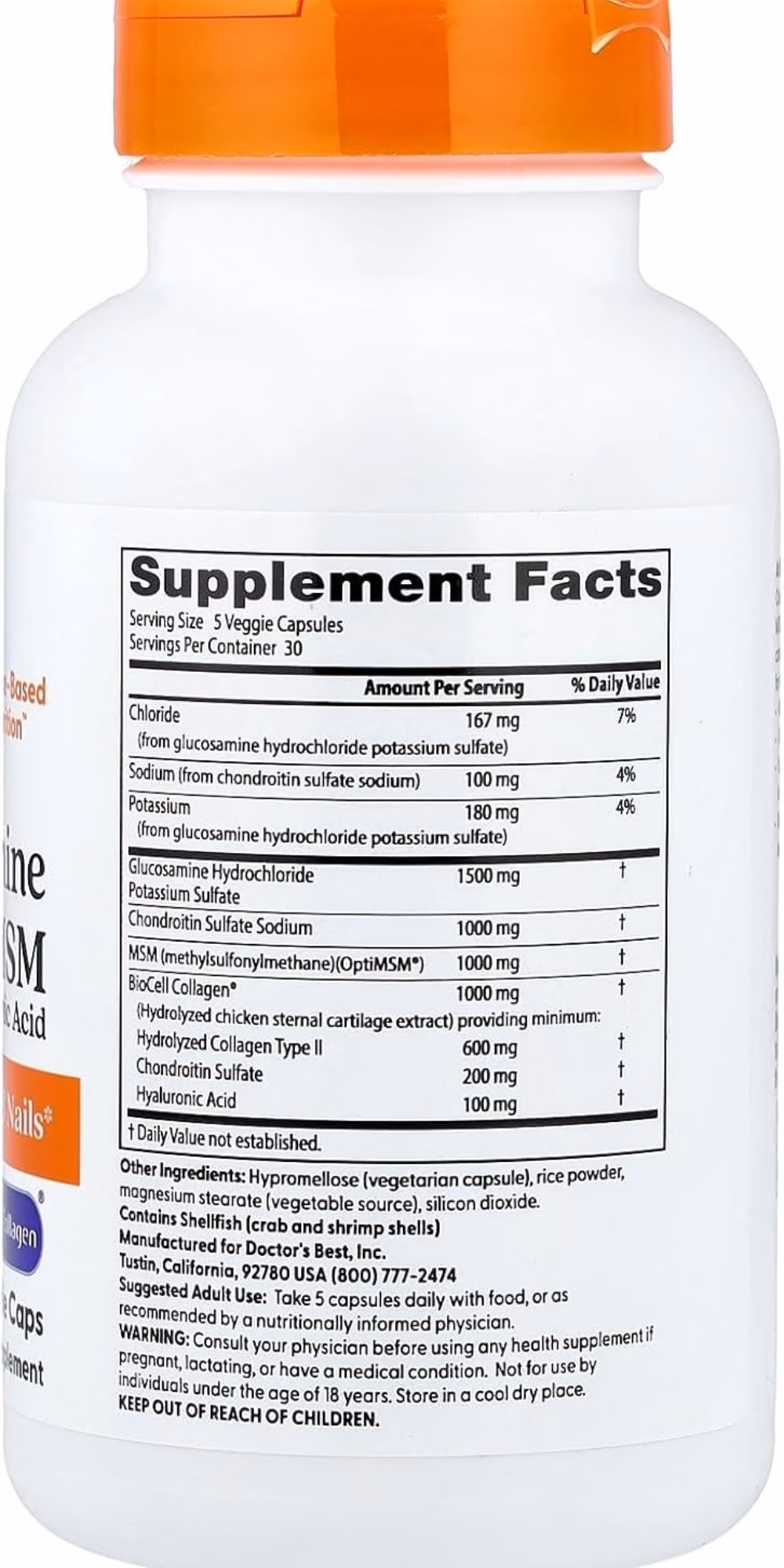 Doctor's Best Glucosamine Chondroitin MSM + Hyaluronic Acid, 150 Vegetarian Capsules 2