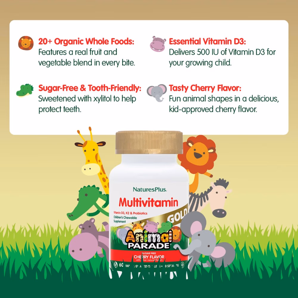 Natures Plus  Animal Parade Multi Gold Cherry Tablet 60s 3