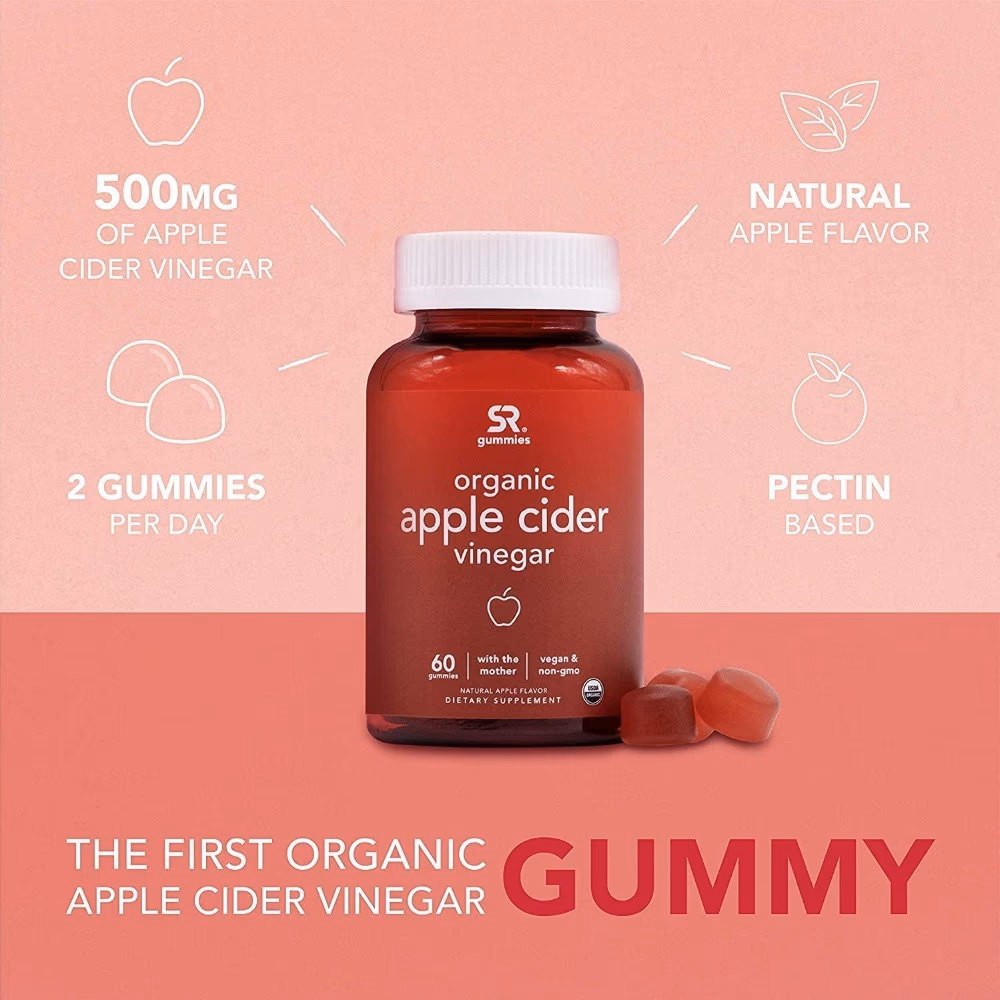 Sports Research Organic Apple Cider Vinegar Vegan Non-GMO 60 Gummies 3