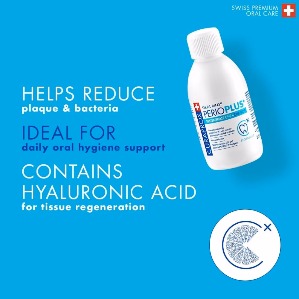 Curaprox Perio Plus Regenerate CHX 0.09% Mouthwash 200ml 5
