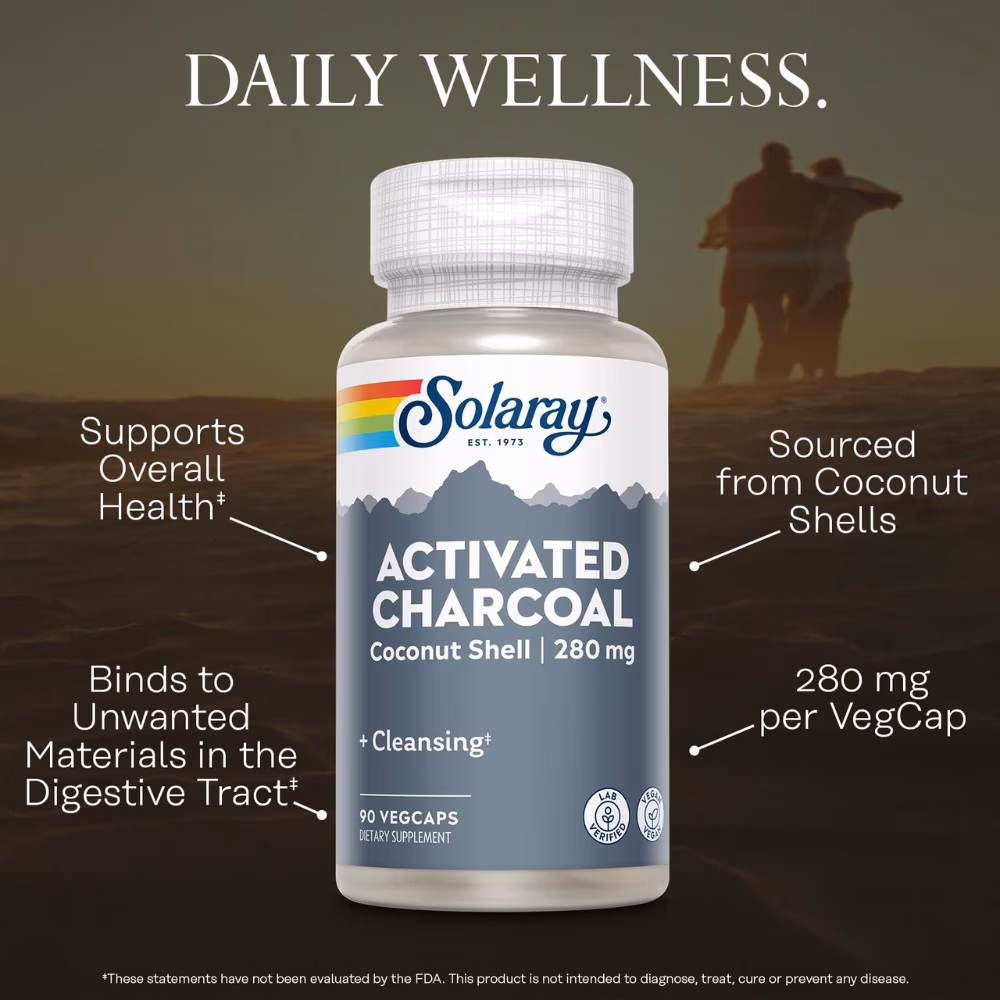 Solaray Activated Charcoal 280mg -90 Capsules 2