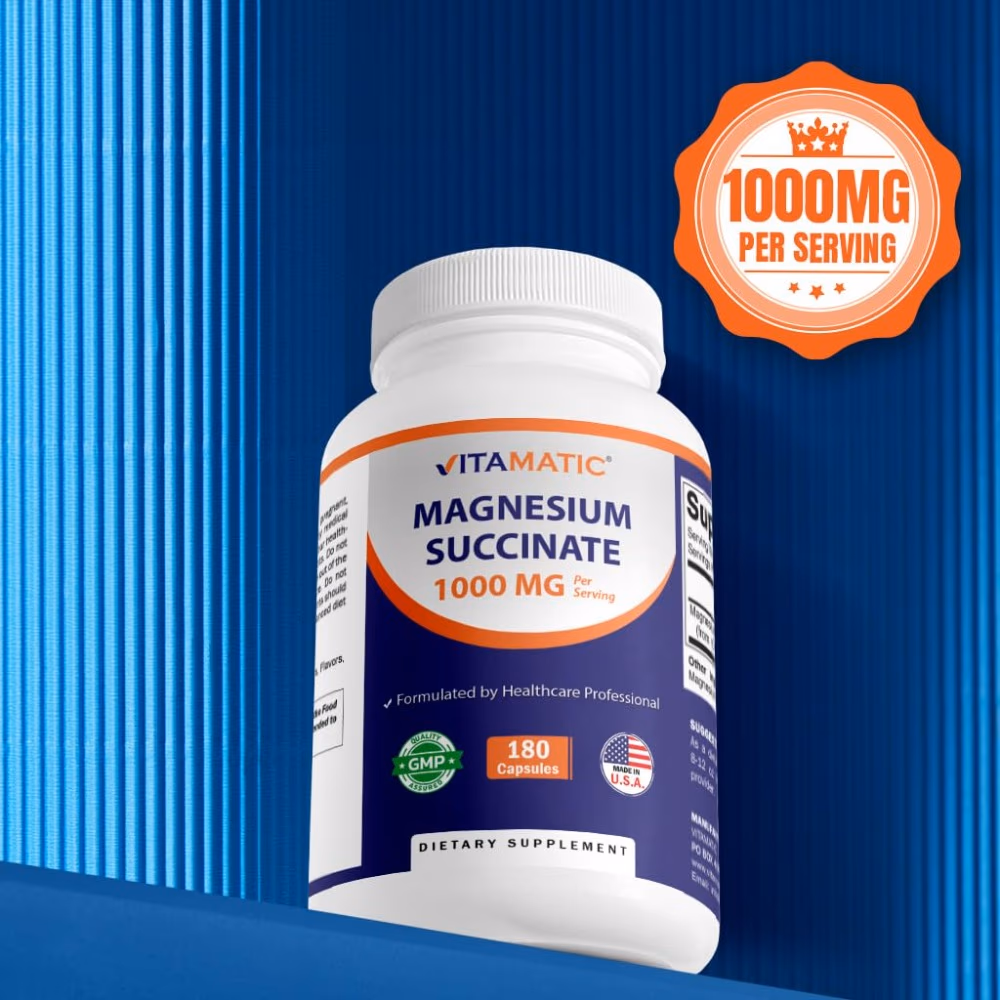 Vitamatic Magnesium Succinate 1000mg Capsules 180s 3