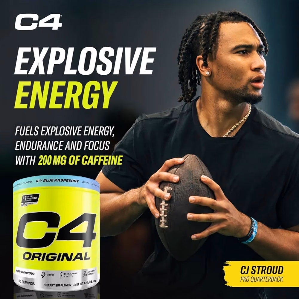 Cellucor C4 Original Icy Blue Raspberry Pre-Workout 50 Servings 4
