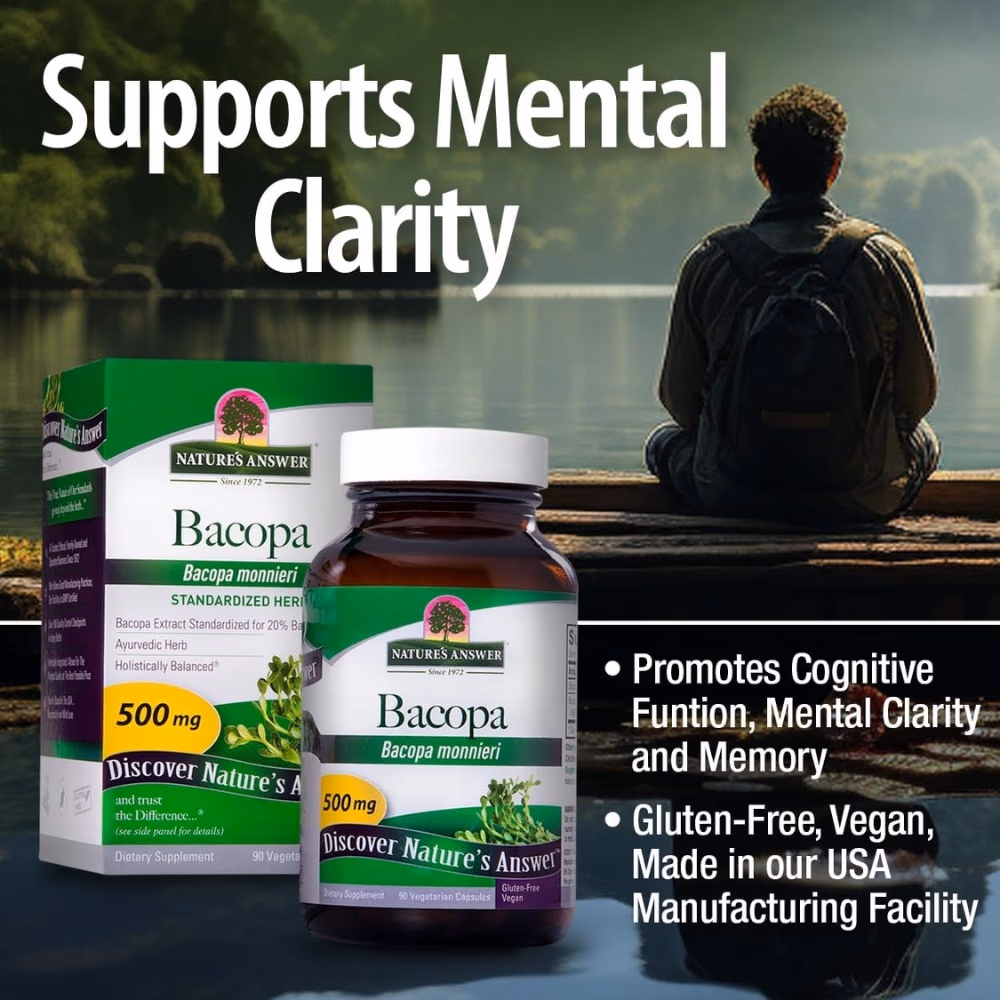 Natures Answer Bacopa 500mg 90 Vegetarian Capsules 2