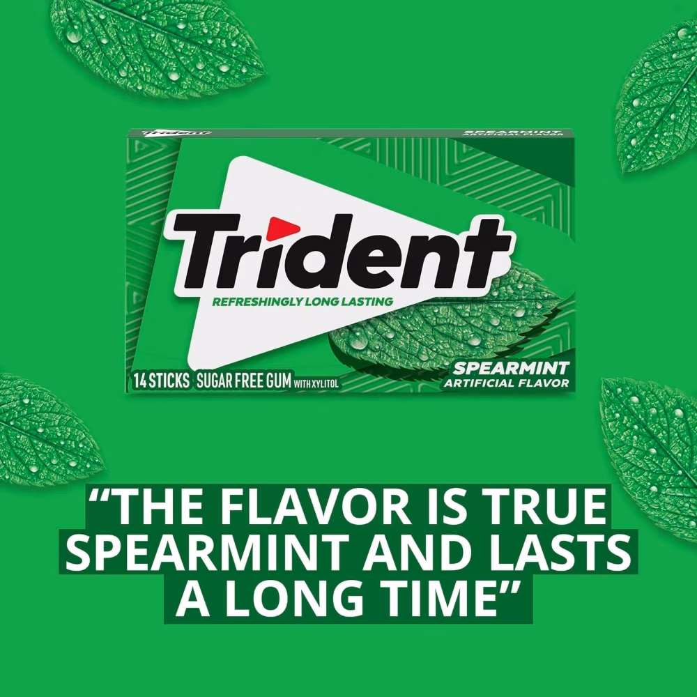 Trident Chewing Gum Spearmint 14s  3