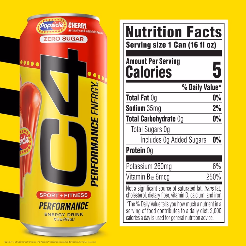 Cellucor C4 Energy RTD Popsicle Cherry 473ml  2