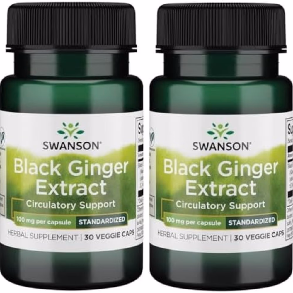 Swanson Black Ginger Extract 100mg Veg Capsules 30s 2