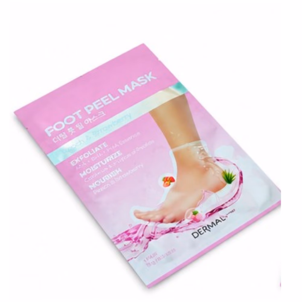 Dermal Foot Peel Mask (Peach & Strawberry) - 1 Pair 2