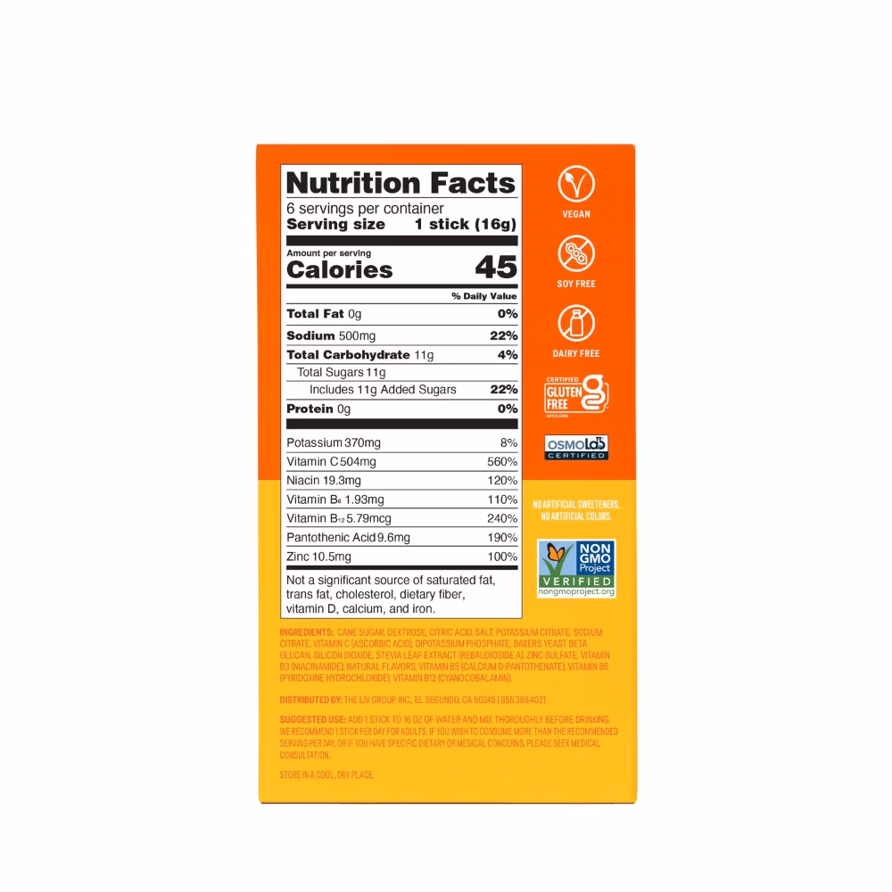 Liquid I.V. Hydration Multiplier 6 Pack Tangerine 3