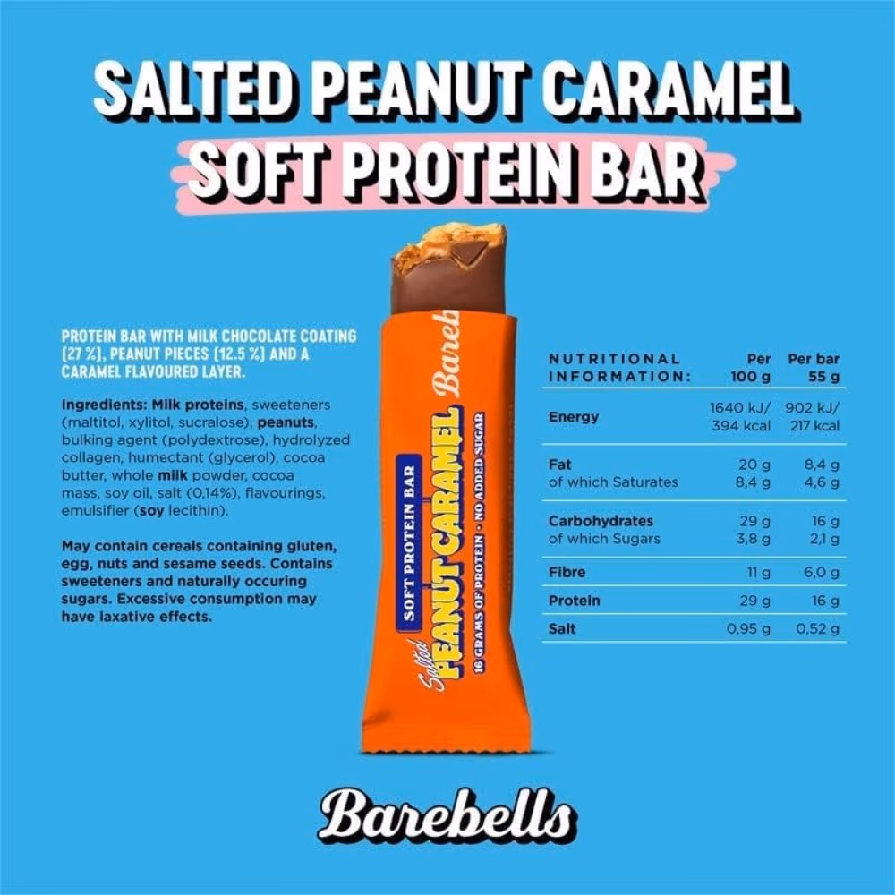 Barebells Protein Bar - Salted Peanut Caramel 55g 3