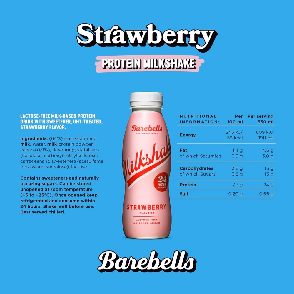 Barbells Protein Milk Shake Strawberry 330ml 2