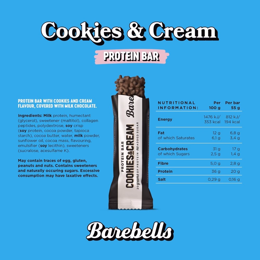 Barbells Protein Bar Cookies and Cream 55gm 4