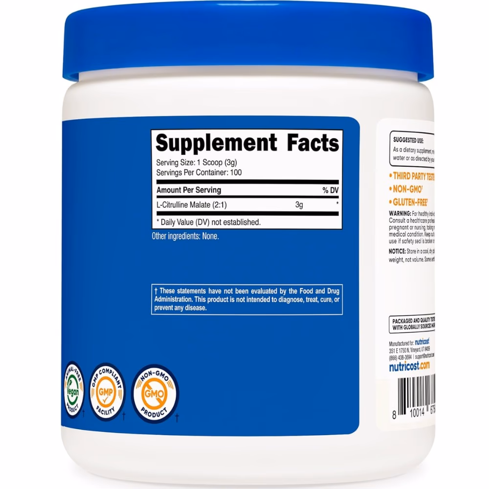 Nutricost L Citrulline Malate Unflavored 300g 2